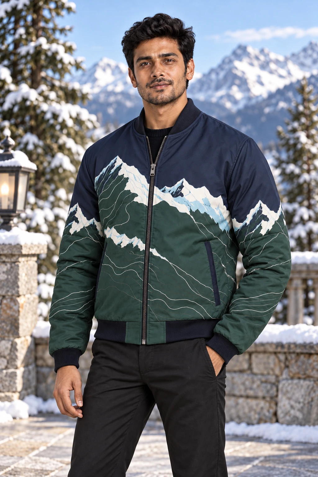 Men Alpine Bomber Jacket — front view