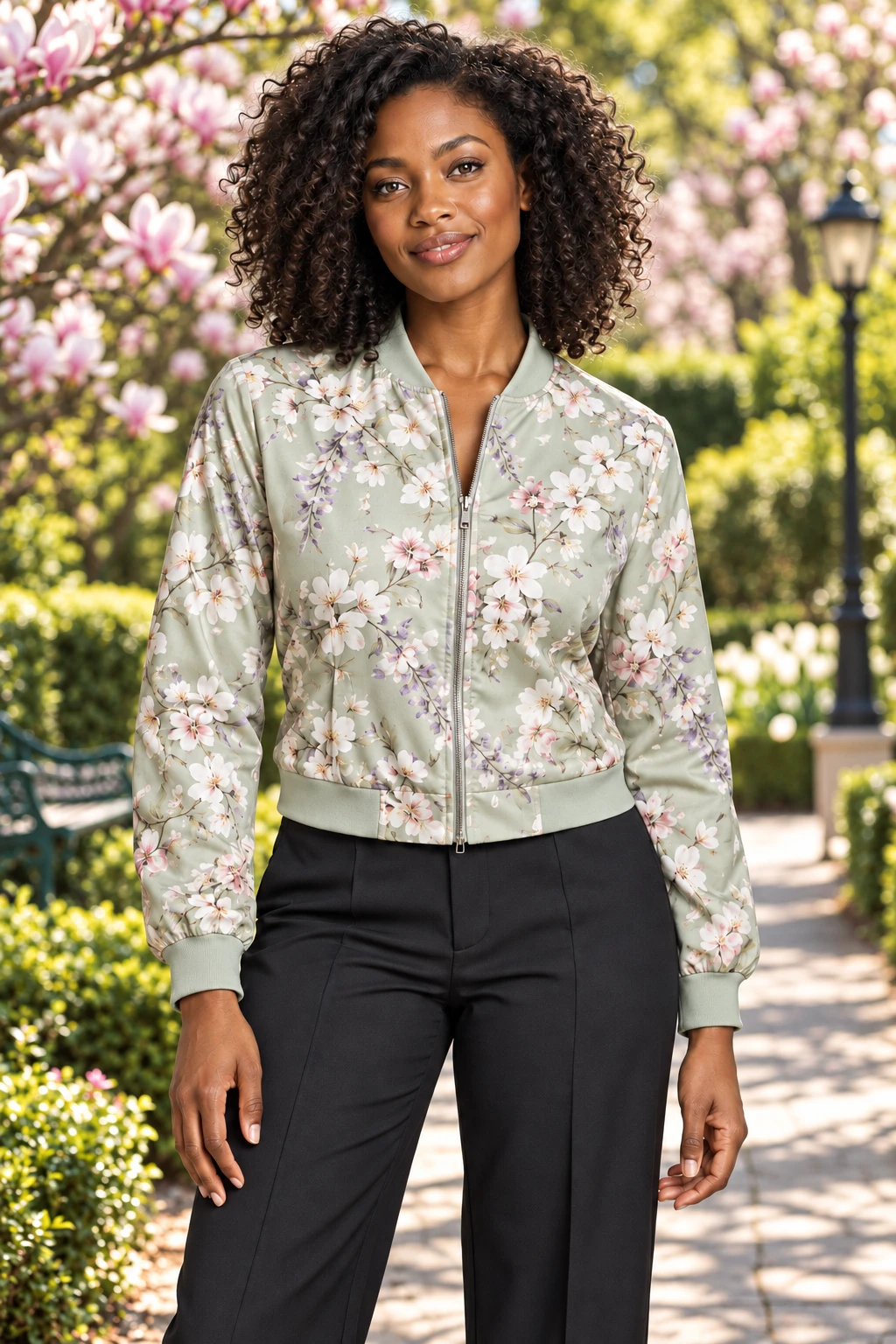 Bloom Bomber Jacket — Front view